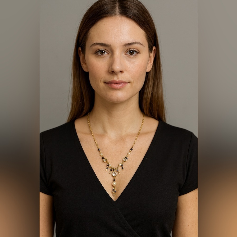 Napier Gold and Black Beaded Necklace